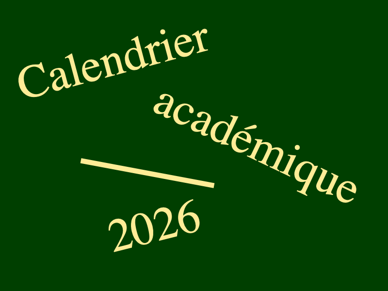 Calendrier académique 2026 disponible